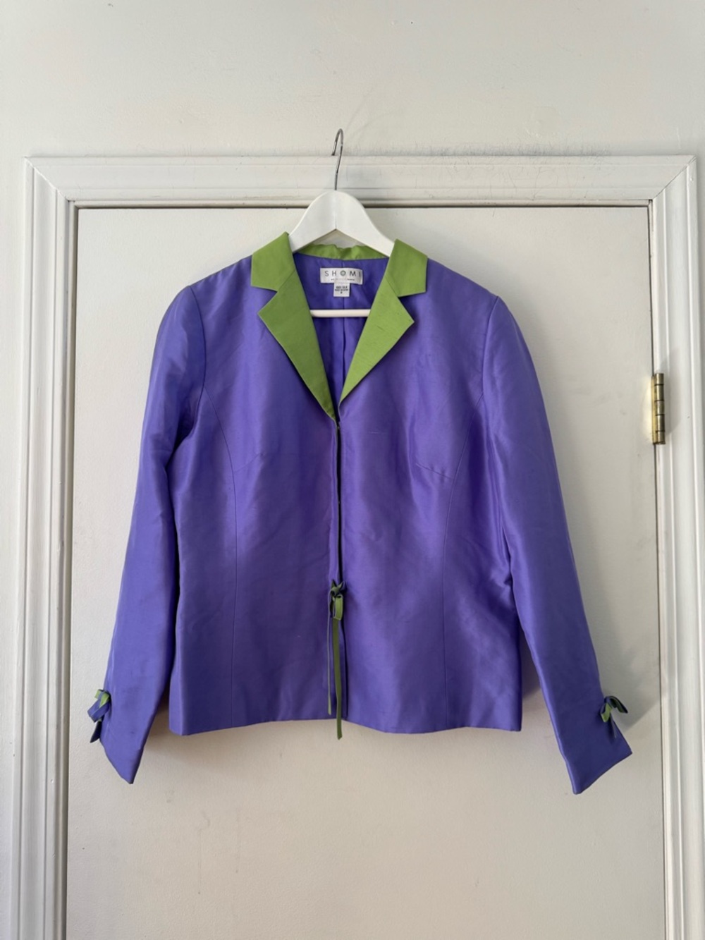 Shomi 100% Silk Lavender + Lime Jacket